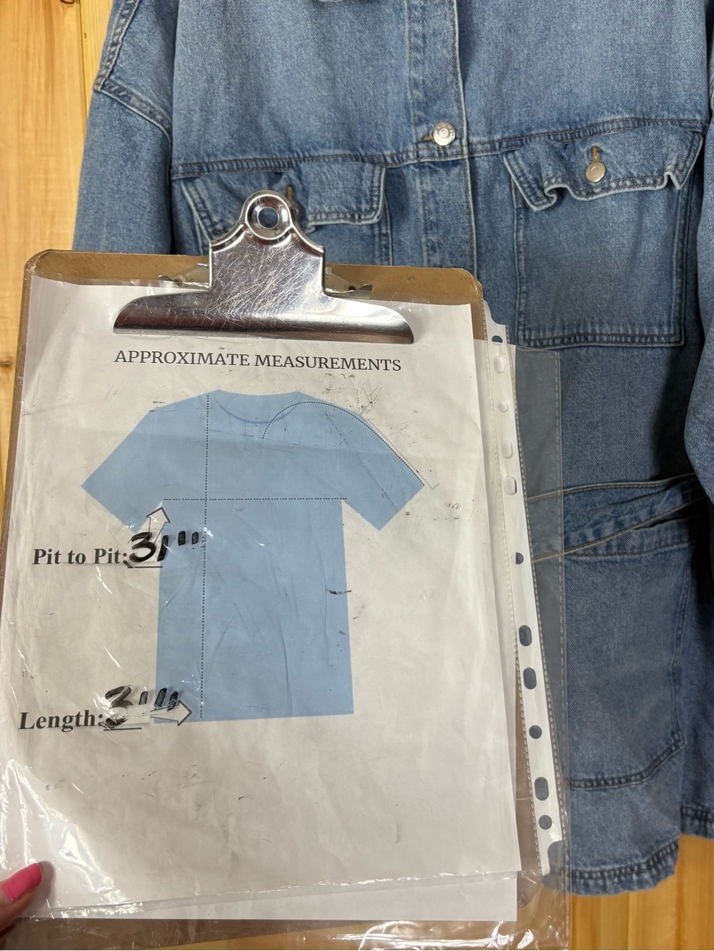 & Denim Women’s Blue Denim Jacket Size XXL Font Tie Barn Chore Jean H&M Pockets - Picture 6 of 10